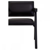 Bison Black Leather Armchair With Wood Frame