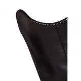 Bison Black Leather Butterfly Chair