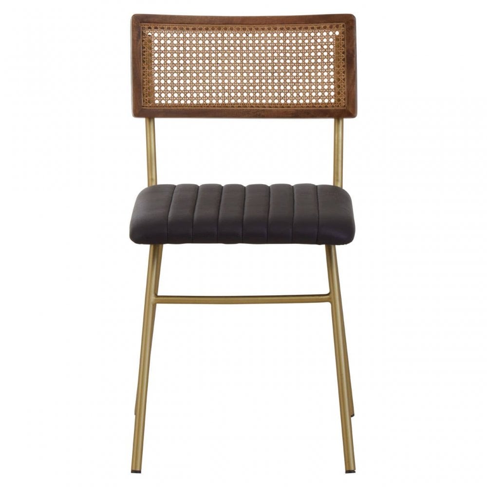 Bison Black Leather Dining Chair