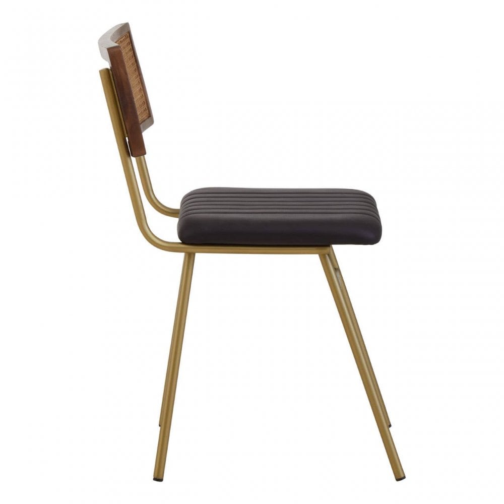 Bison Black Leather Dining Chair