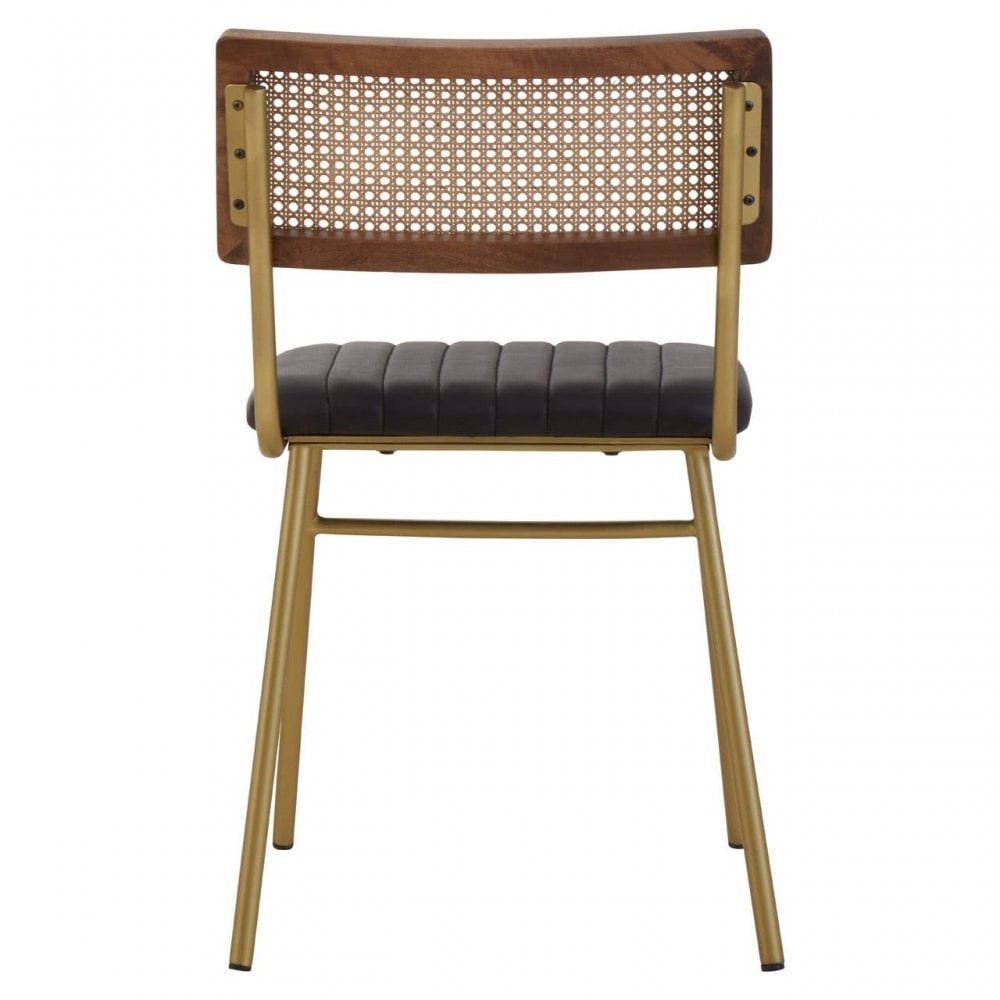 Bison Black Leather Dining Chair