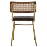 Bison Black Leather Dining Chair