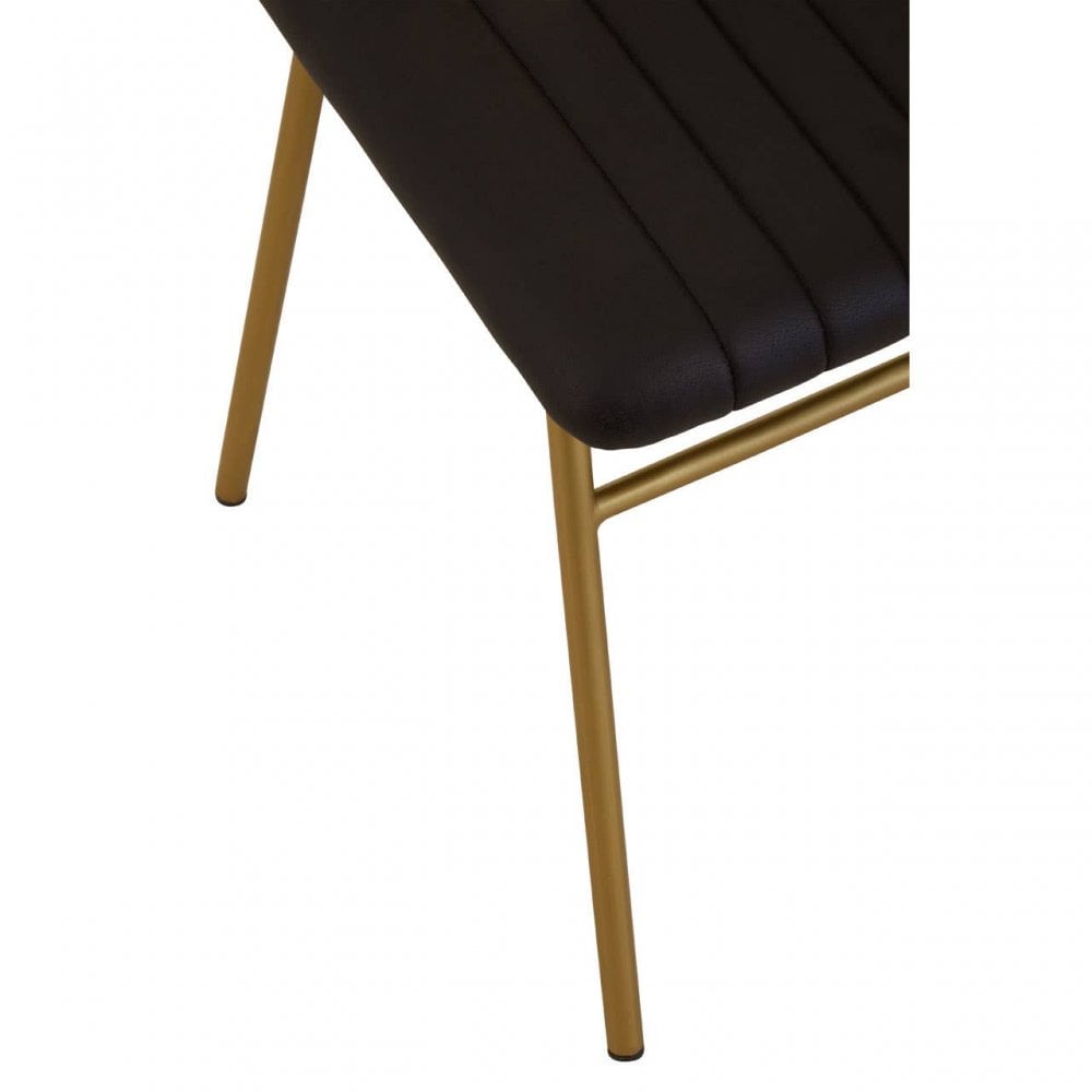 Bison Black Leather Dining Chair