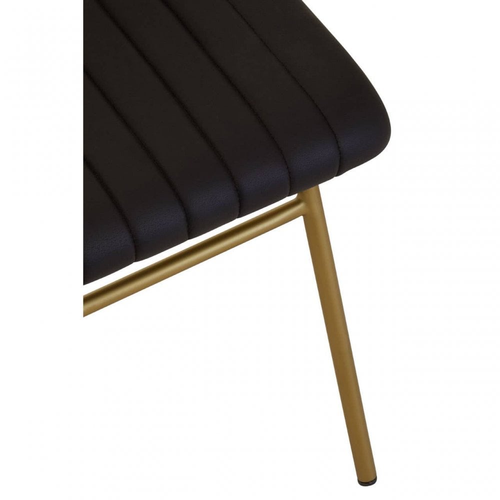 Bison Black Leather Dining Chair