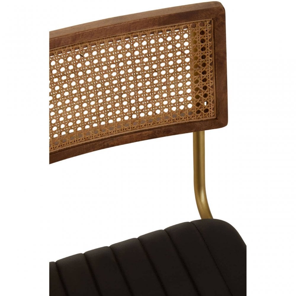 Bison Black Leather Dining Chair