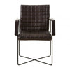 Bison Black Leather Weave Chair