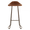 Bison Brown Leather And Iron Sled Base Stool