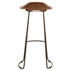 Bison Brown Leather And Iron Sled Base Stool