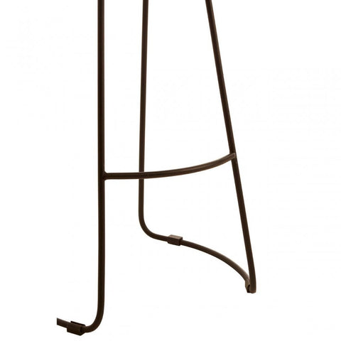 Bison Brown Leather And Iron Sled Base Stool