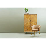 Bison Grey Leather Chair With Gold Finish Legs