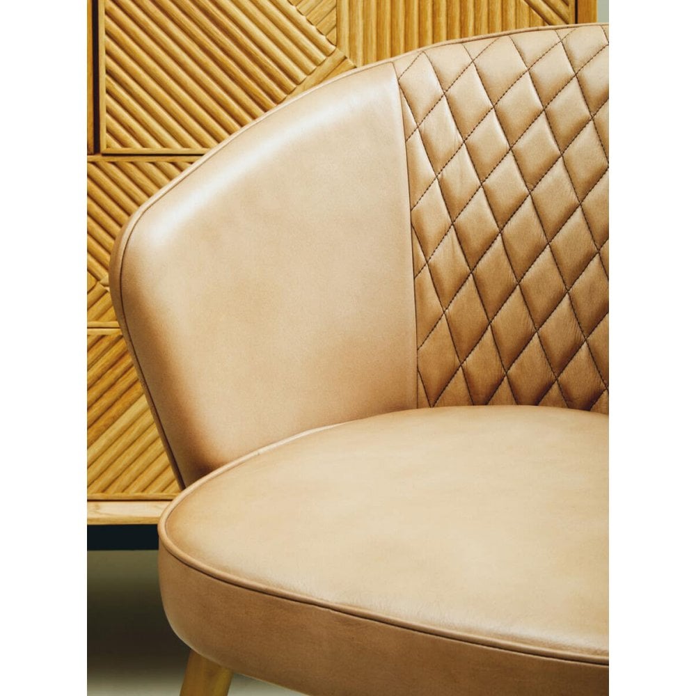 Bison Grey Leather Chair With Gold Finish Legs