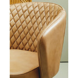 Bison Grey Leather Chair With Gold Finish Legs