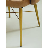 Bison Grey Leather Chair With Gold Finish Legs