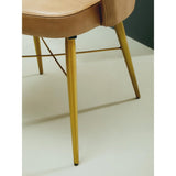 Bison Grey Leather Chair With Gold Finish Legs