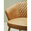 Bison Grey Leather Chair With Gold Finish Legs