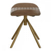 Bison Grey Leather Footstool