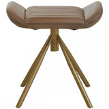 Bison Grey Leather Footstool