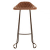 Bison Light Brown Leather And Iron Stool