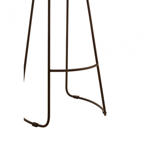 Bison Light Brown Leather And Iron Stool