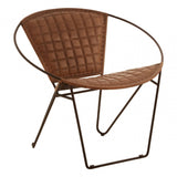 Bison Light Brown Leather Iron Chair