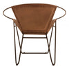Bison Light Brown Leather Iron Chair