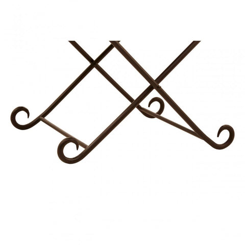 Bison Tan Leather And Iron Folding Stool