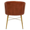 Bison Tan Leather Chair With Gold Finish Legs