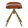 Bison Tan Leather Footstool
