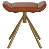 Bison Tan Leather Footstool