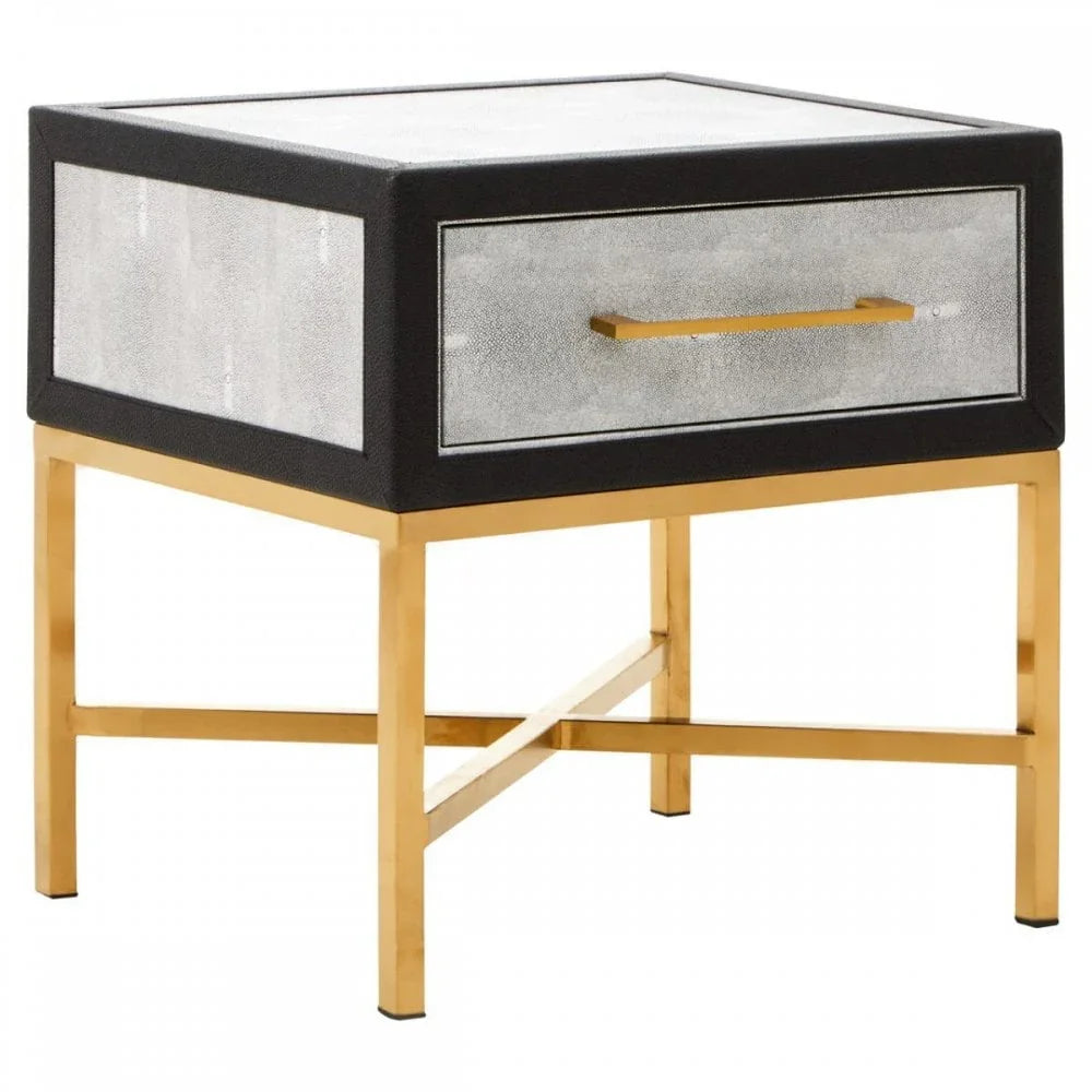 Cadence Grey Shagreen Side Table