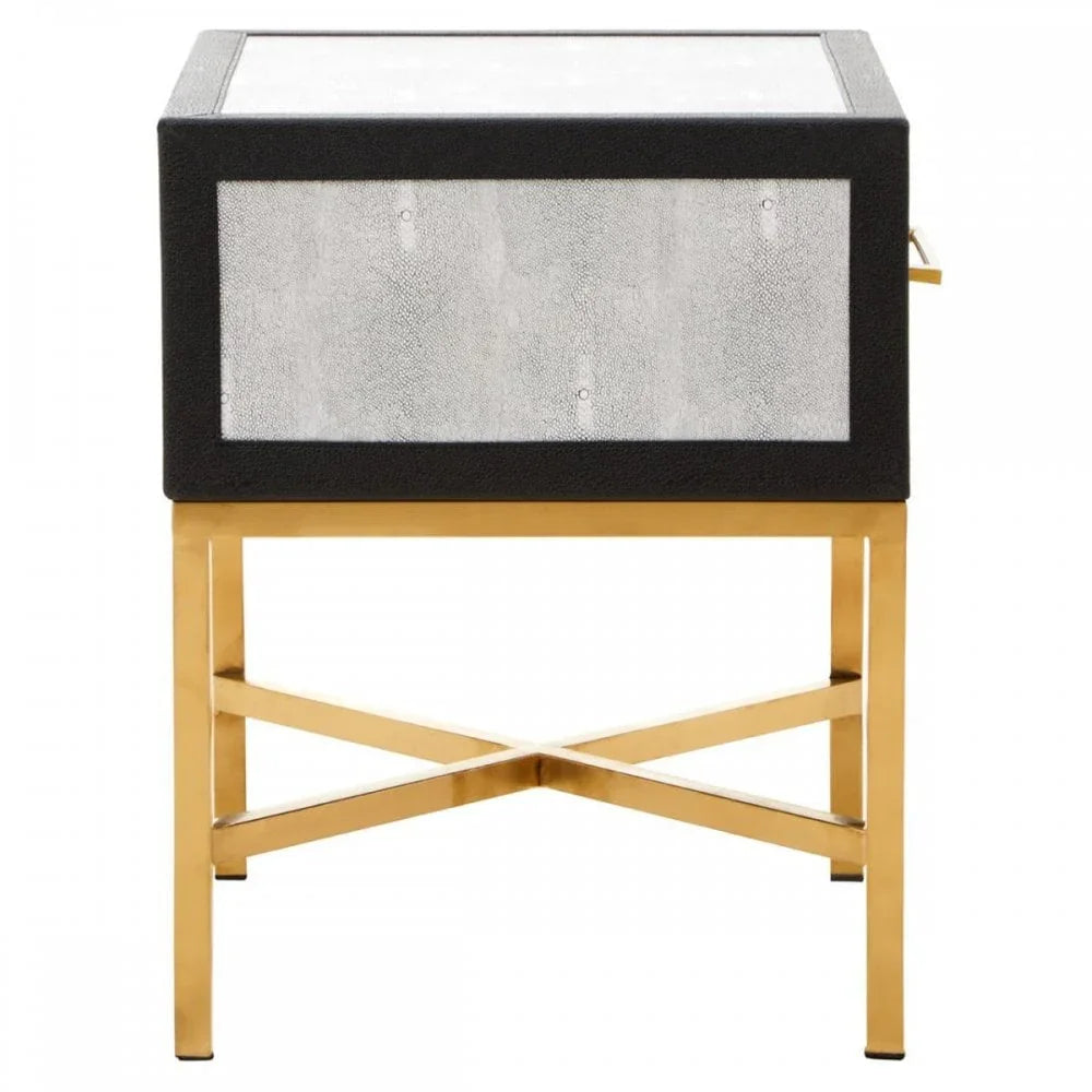 Cadence Grey Shagreen Side Table