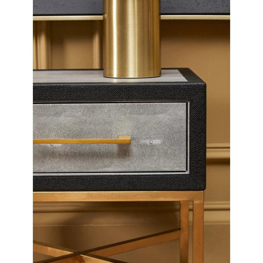 Cadence Grey Shagreen Side Table