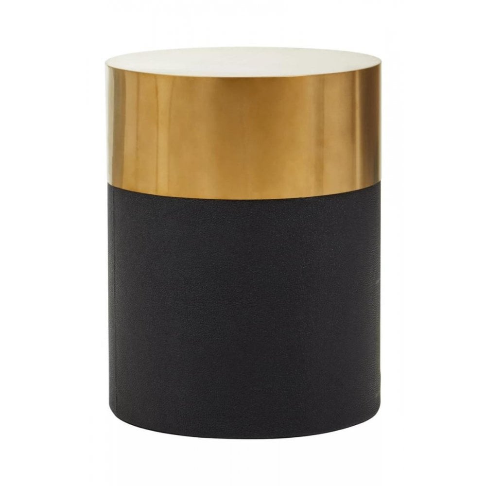 Cordoba Round Black Shagreen Stool