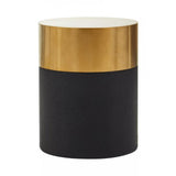 Cordoba Round Black Shagreen Stool