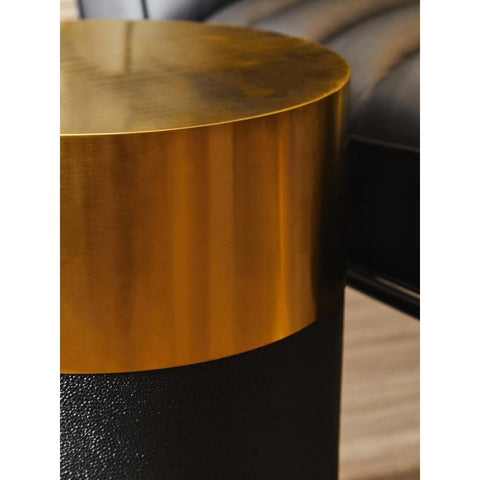 Cordoba Round Black Shagreen Stool