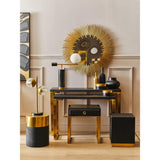 Cordoba Round Black Shagreen Stool