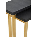 Cordoba Set Of Two Black Shagreen Console Tables