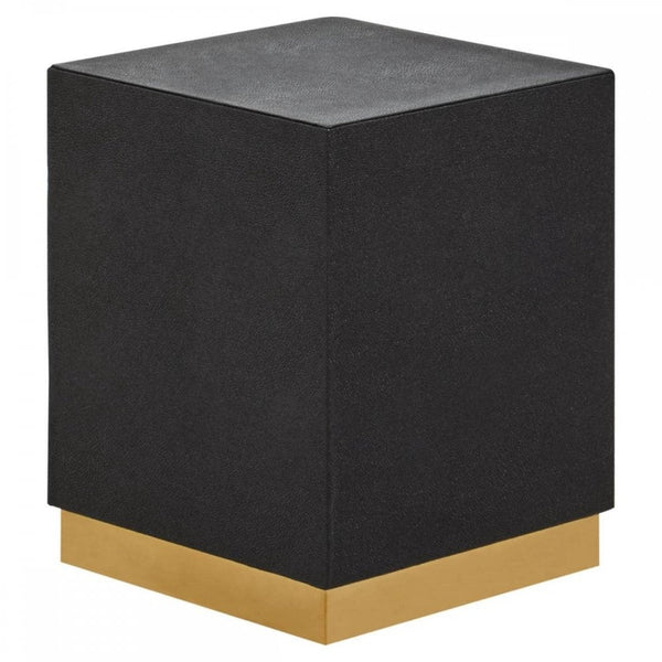 Cordoba Square Black Shagreen Stool