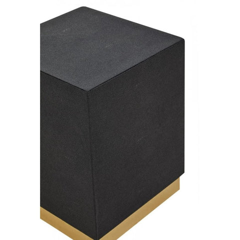 Cordoba Square Black Shagreen Stool