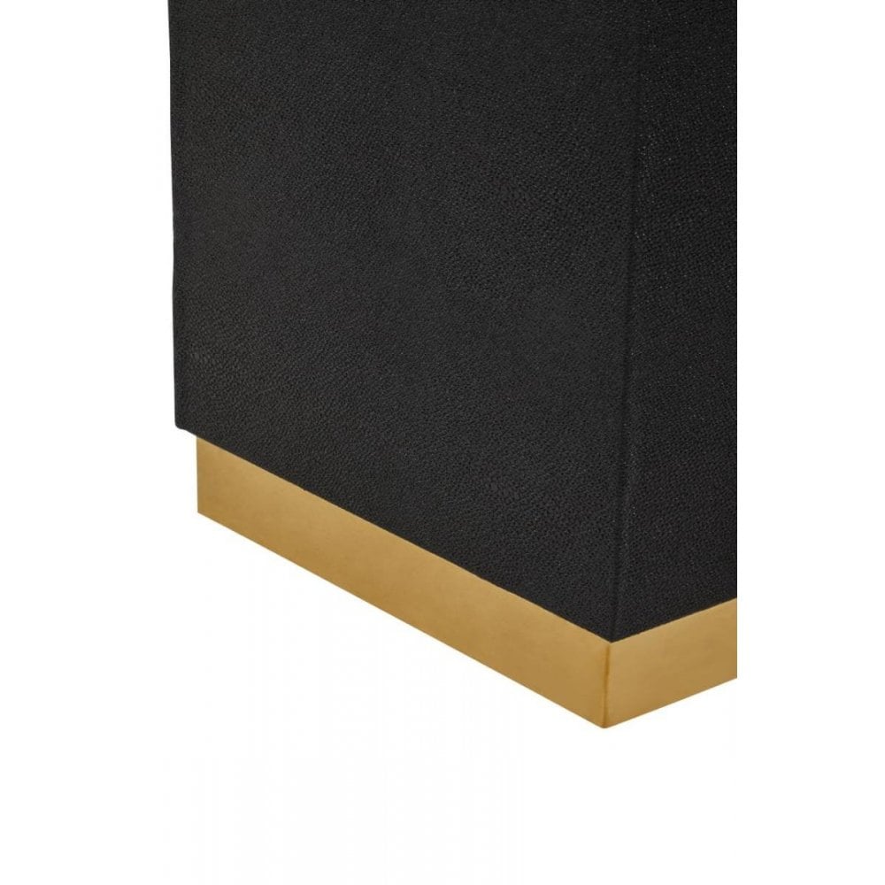 Cordoba Square Black Shagreen Stool
