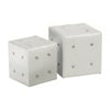 Clara Crocodile Leather Effect Off White Stools