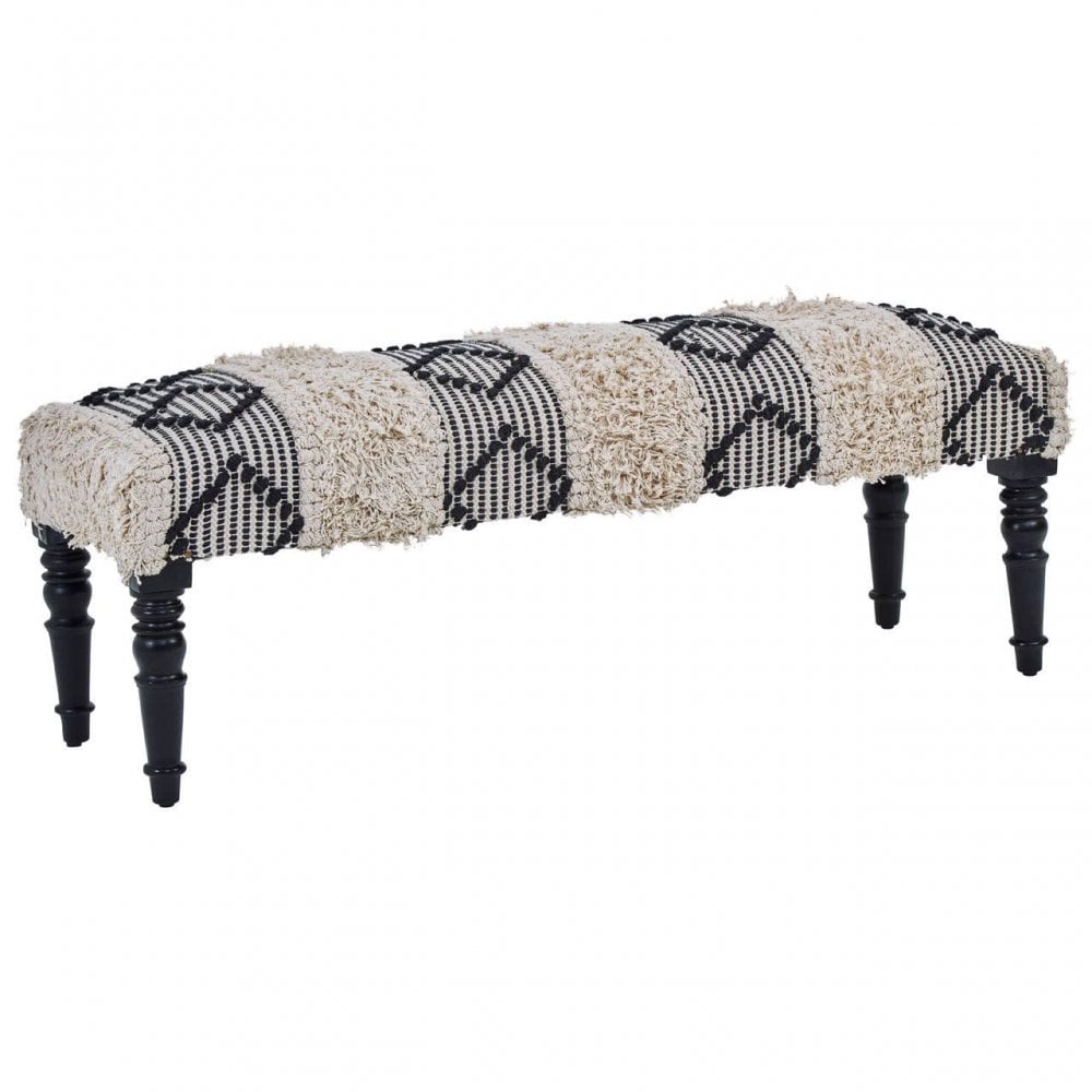 Safina Black And White Moroccan Bench