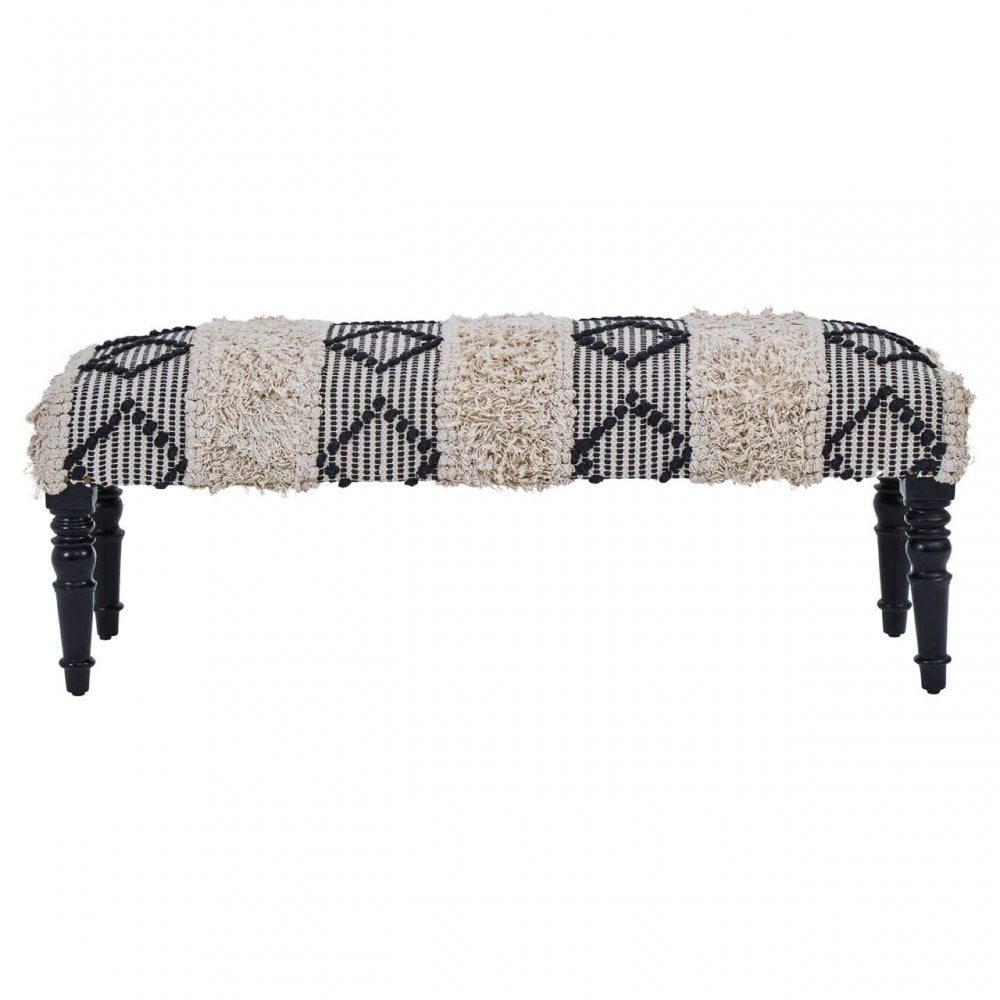Safina Black And White Moroccan Bench