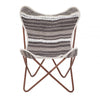 Safina Grey And White Butterfly Chair
