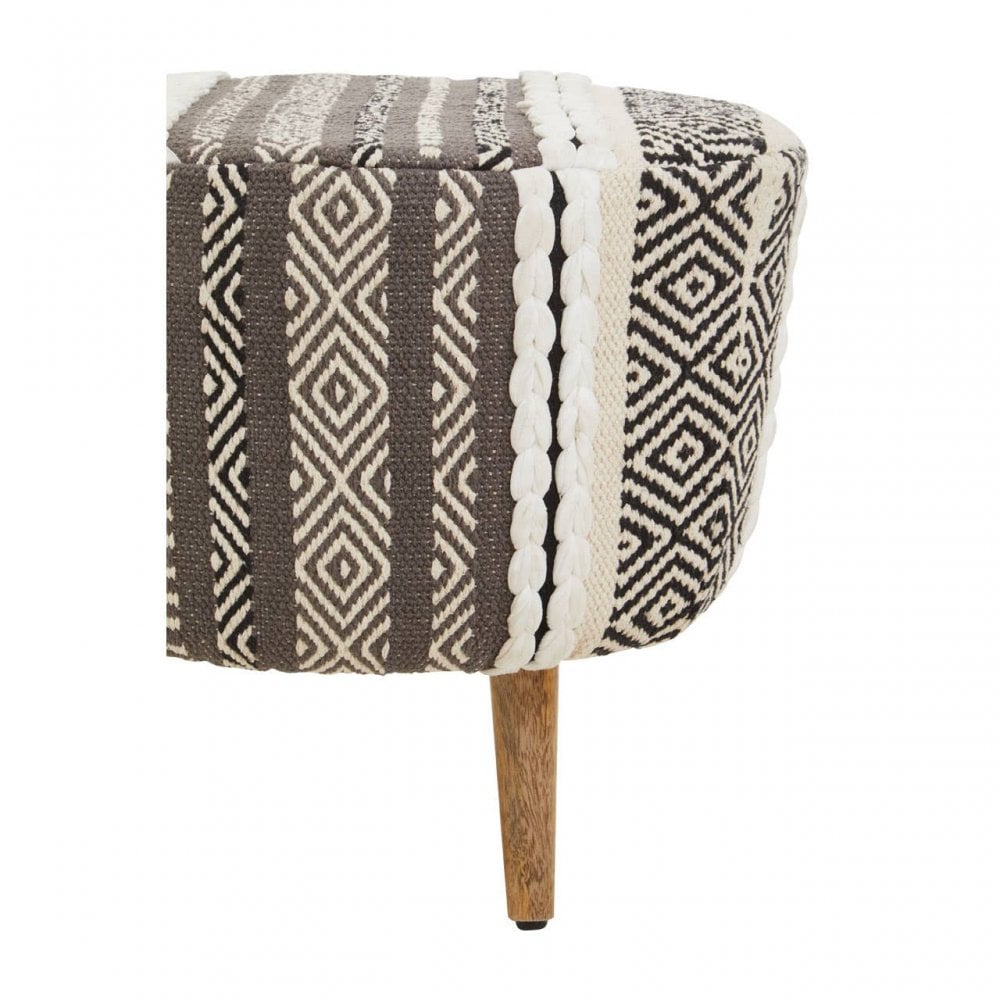 Safina Grey And White Stool