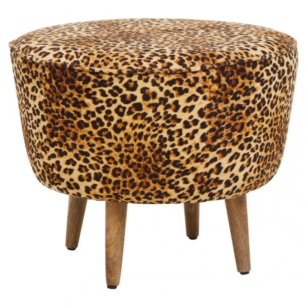 Safina Leopard Print Stool