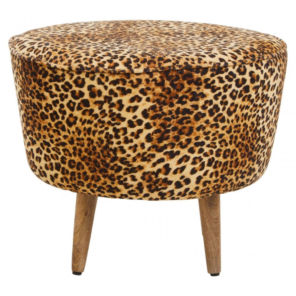 Safina Leopard Print Stool
