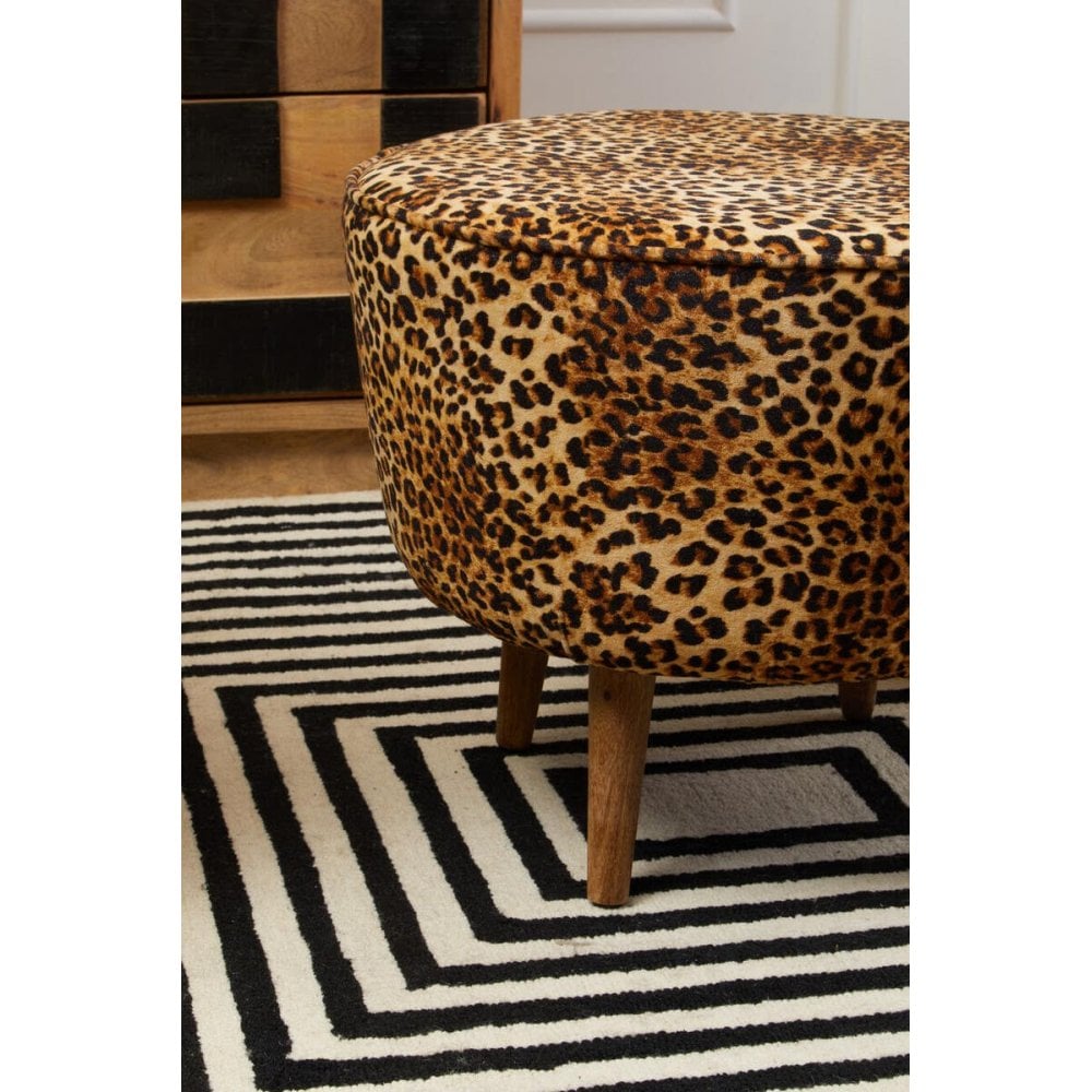Safina Leopard Print Stool