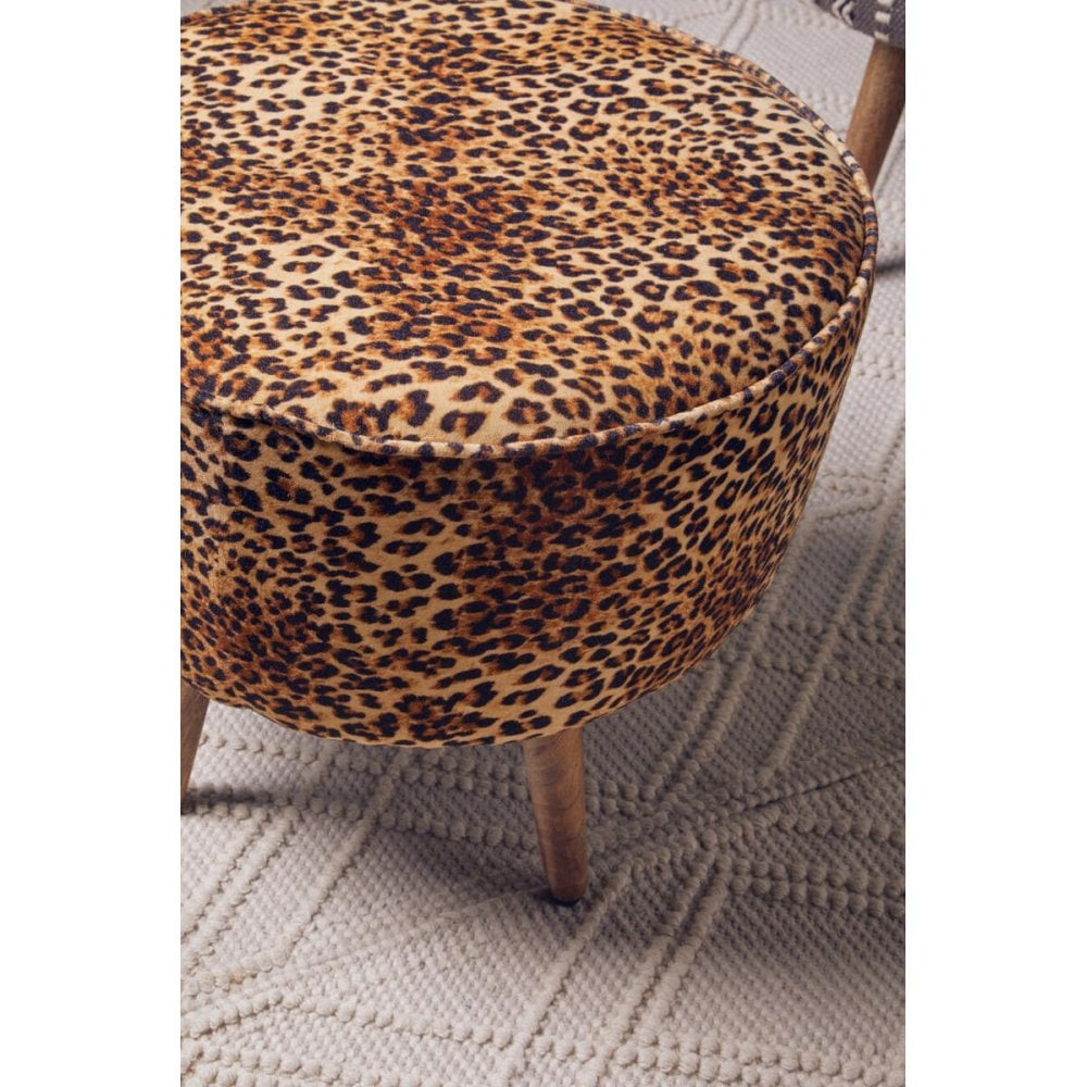 Safina Leopard Print Stool