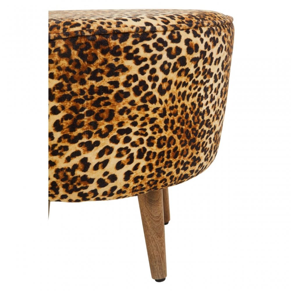 Safina Leopard Print Stool